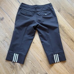 adidas Grey Capri Pants with White Stripe Detail